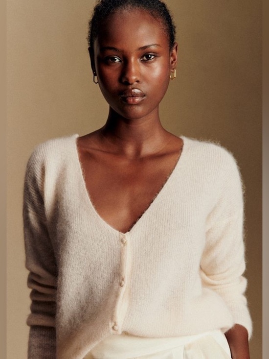 Sezane Sweaters - Sezane Barry Cardigan Ecru Cream Mohair Alpaca Button Front Sweater Small